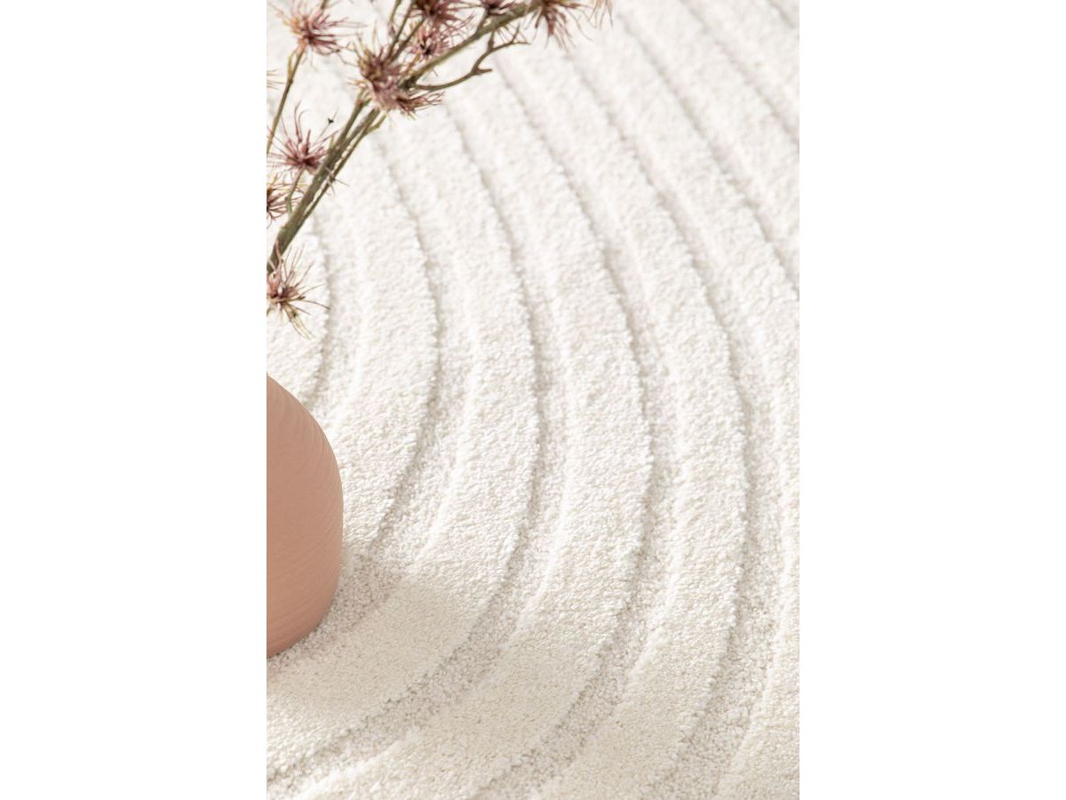 Kortharig tapijt BRIAC met geometrisch patroon - Beige