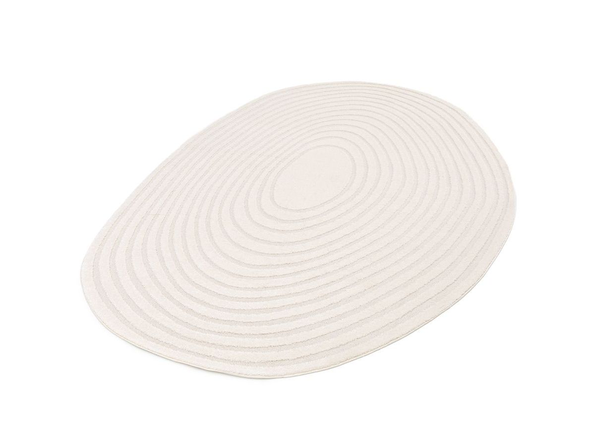Kortharig tapijt BRIAC met geometrisch patroon - Beige