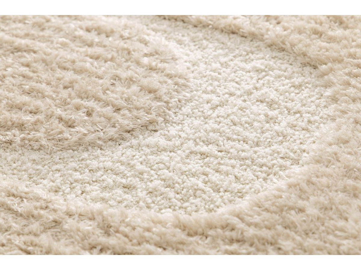 Langharig tapijt CALEB grafisch patroon - Beige