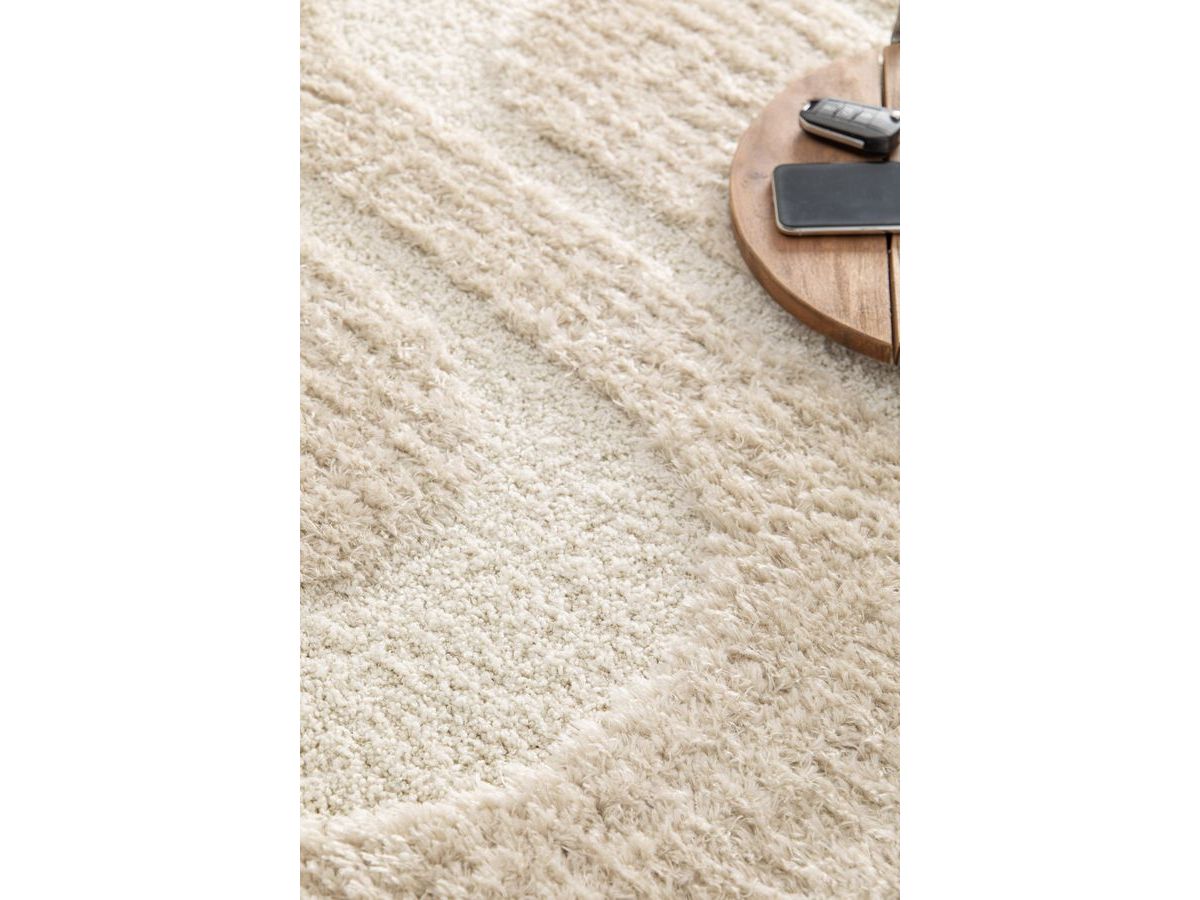 Langharig tapijt CALEB grafisch patroon - Beige