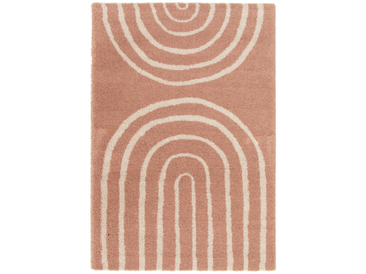 AURELIE halfhoogpolig tapijt abstract patroon - Roos