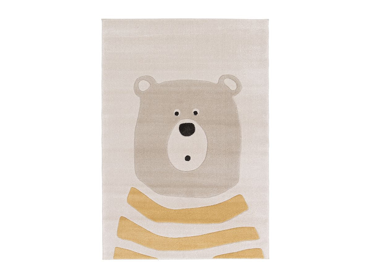 Kortharig tapijt BERNIE met berenmotief - Beige
