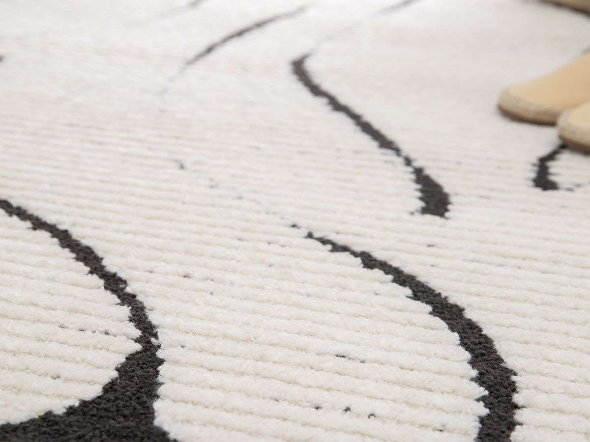 COSMARA laagpolig tapijt abstract motief - Beige