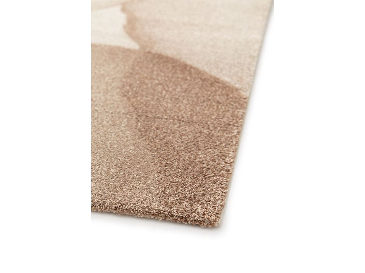 Tapis poils ras LIVIO motif abstrait - Marron