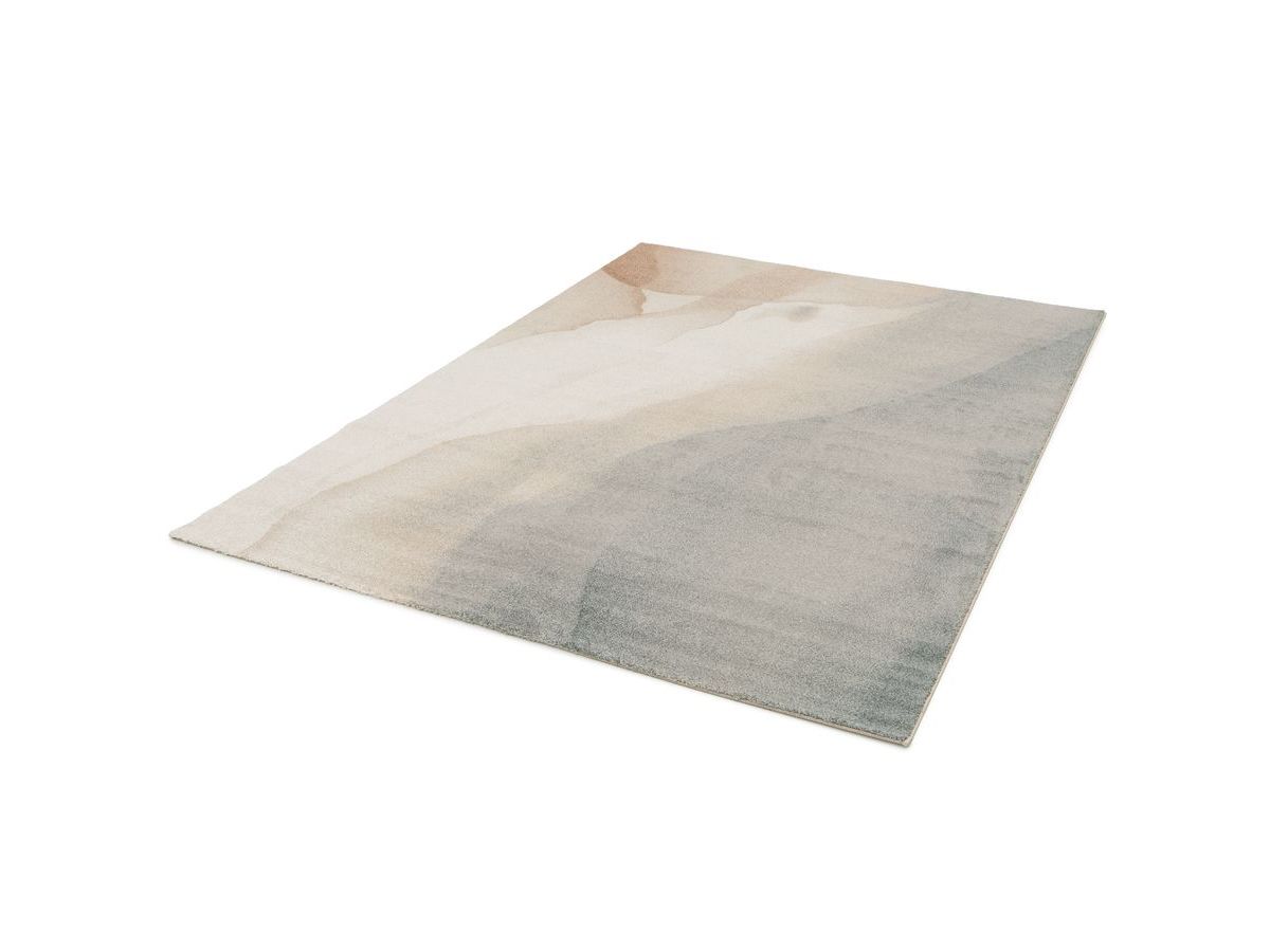 Tapis poils ras LIVIO motif abstrait - Marron