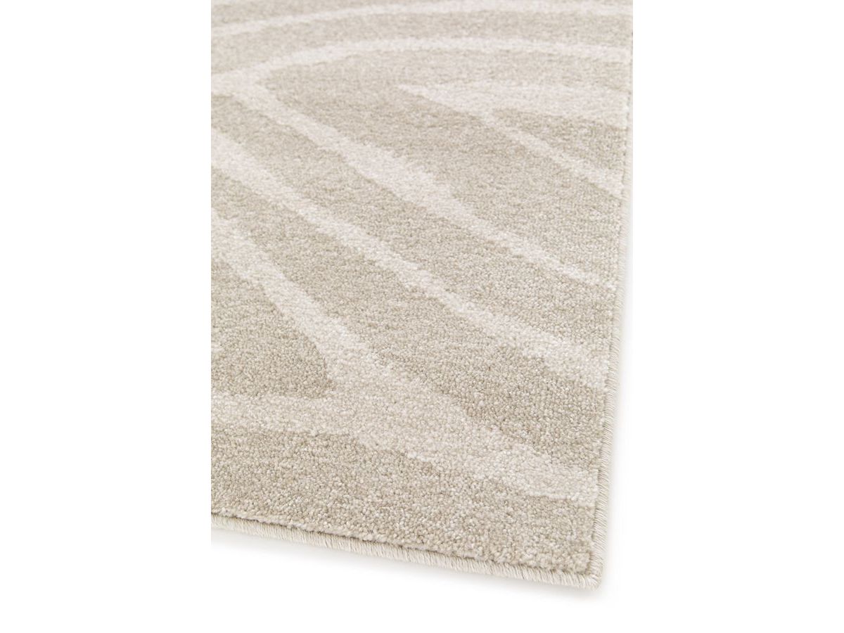 Tapis poils ras ZAYN motif abstrait - Beige