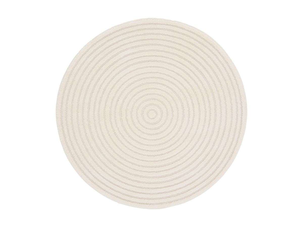 Rond tapijt met korte pool ONDELIA geometrisch patroon - Crème