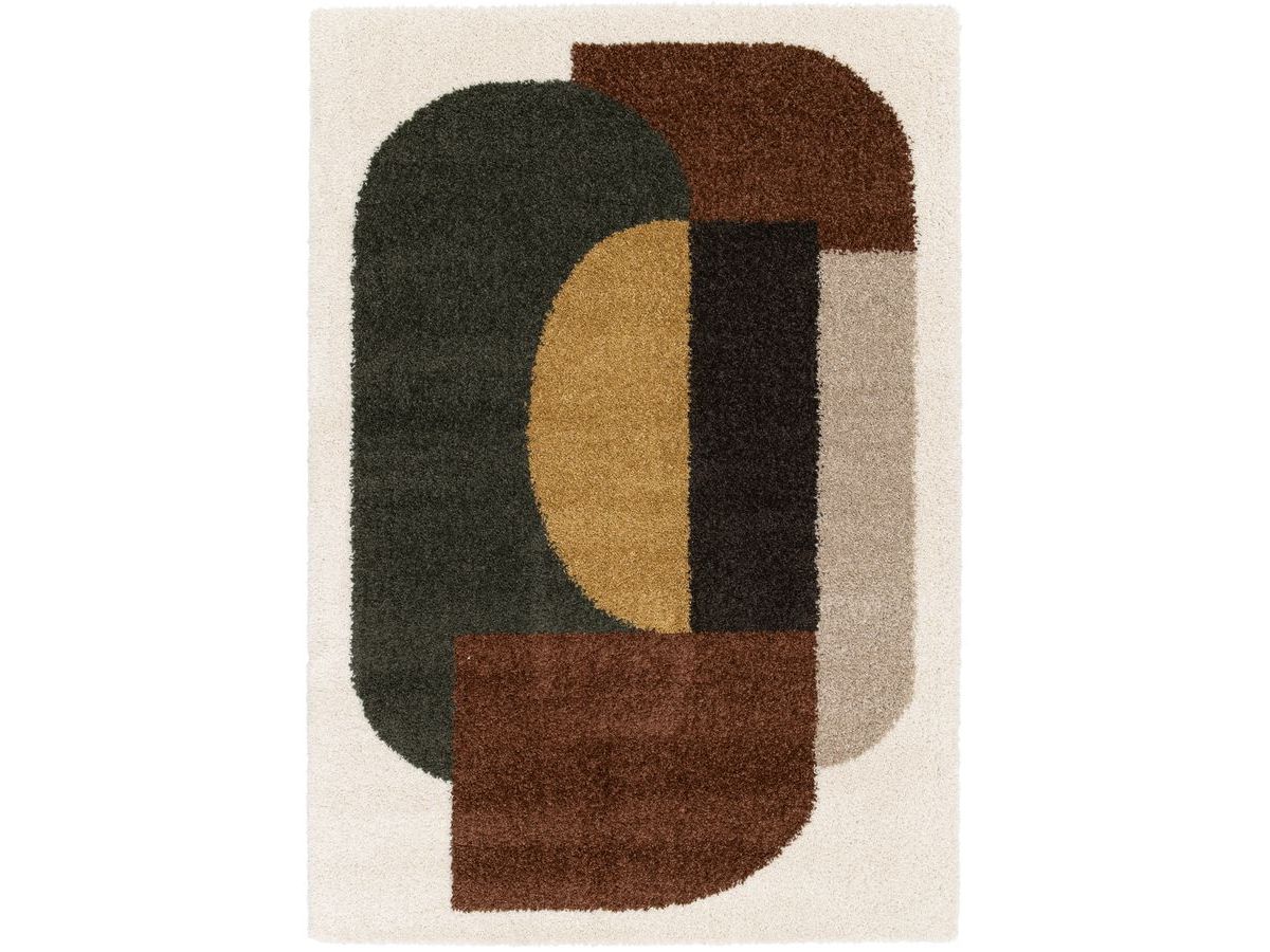 Shaggy tapijt EZIO abstract motief - Bruin
