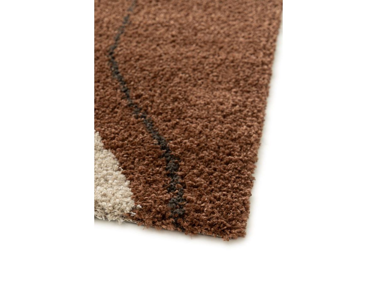 Shaggy tapijt LALOU abstract motief - Bruin