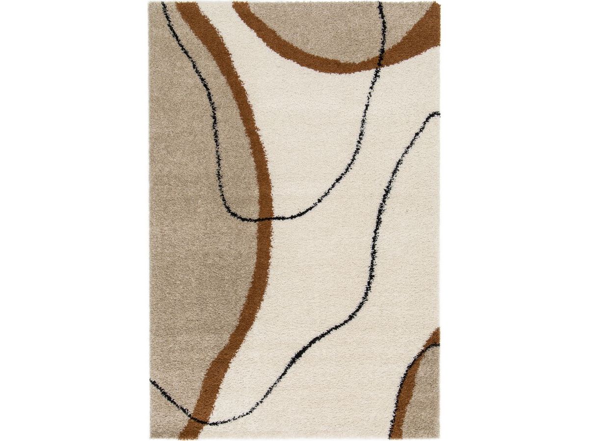 Shaggy tapijt LALOU abstract motief - Beige