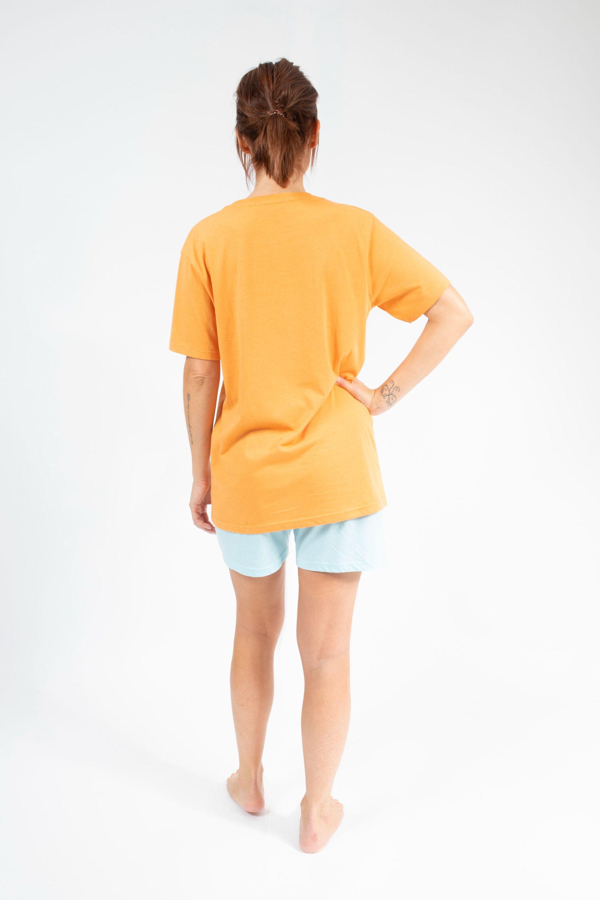 Pyjamashort Vrouw Abrikoos