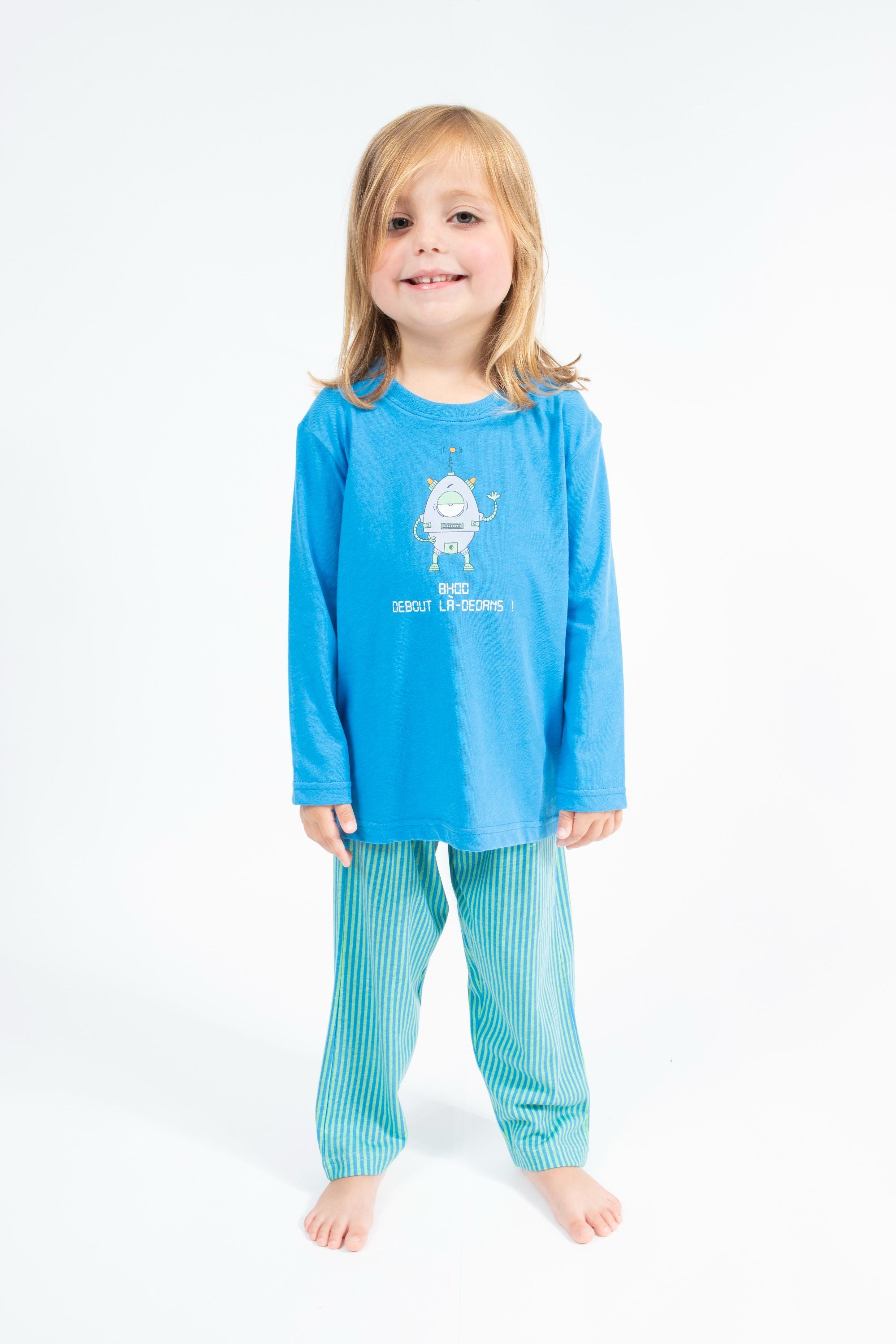 Lange Pyjama Kid Azuur Blauw