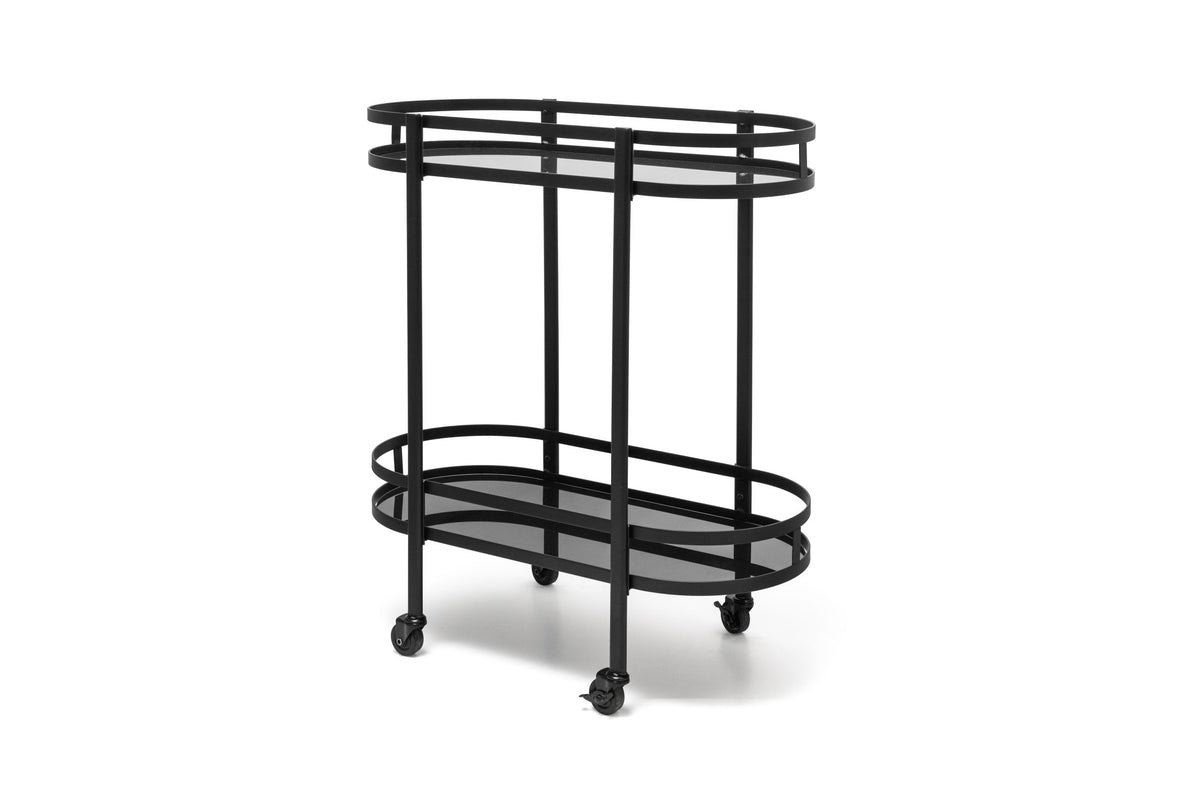 S&P - Chariot de service 71x32xH79cm 2 couches noir Bar