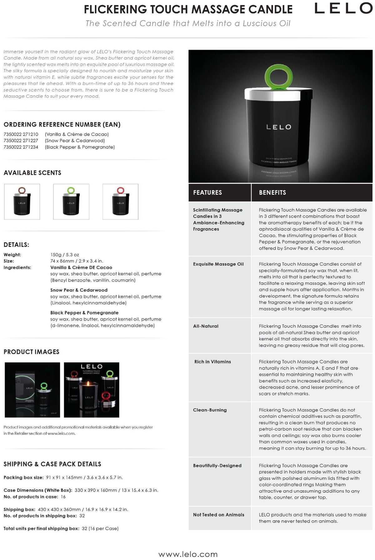 Massage Candle Snow Pear &amp; Cedarwood